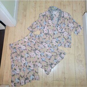 ❤️ 3 For $35 VINTAGE Koret coordinating sets top blouse shorts floral medium 10